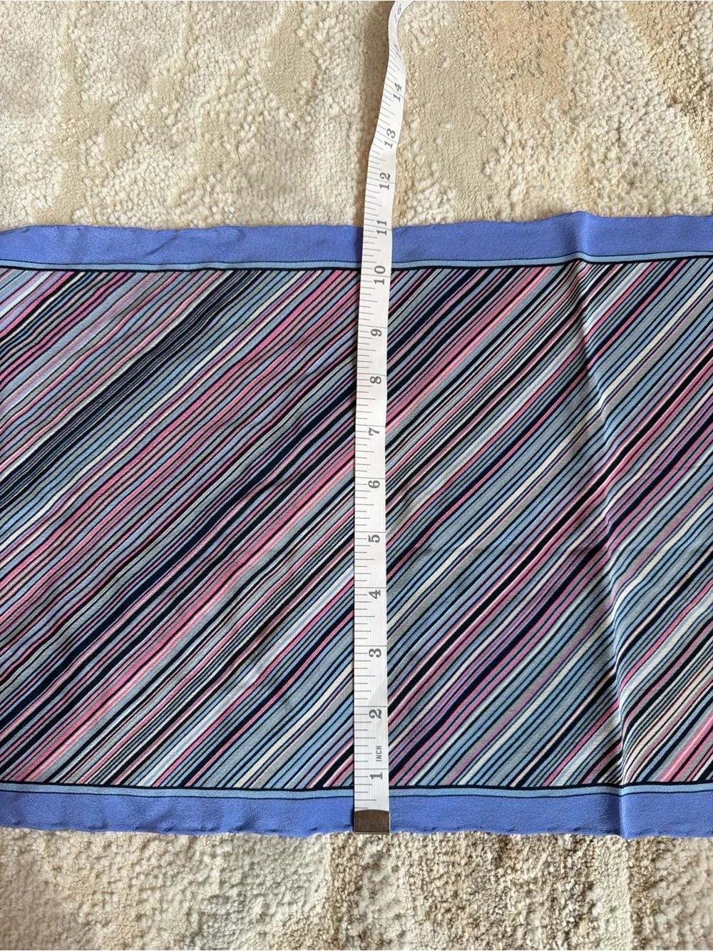 Vintage Ostinelli Purple/Pink 100% Silk Italian Scarf